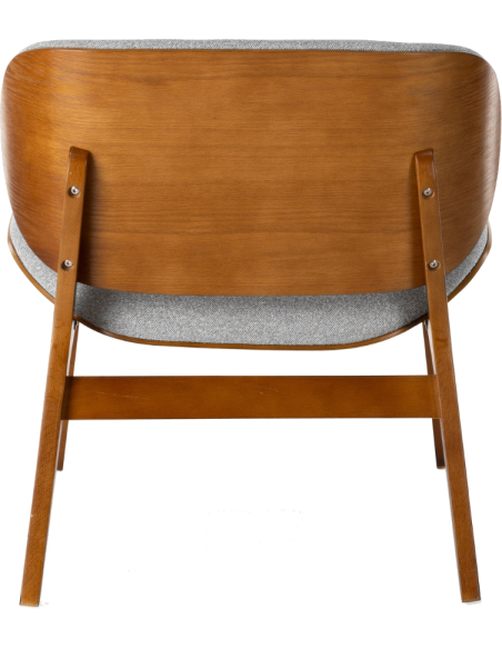 Fauteuil lounge gris clair et chêne 68 cm Kuji  - 5