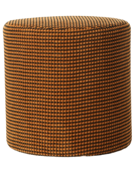 Pouf rond curry marron 40 cm Livia  - 2