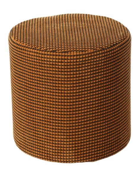Pouf rond curry marron 40 cm Livia  - 1