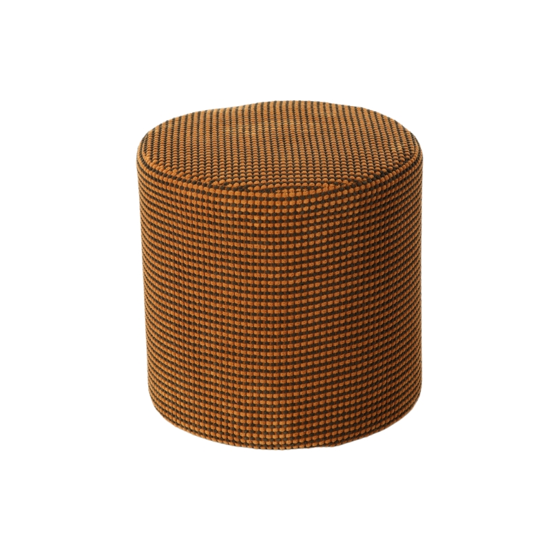 Pouf rond curry marron 40 cm Livia  - 1