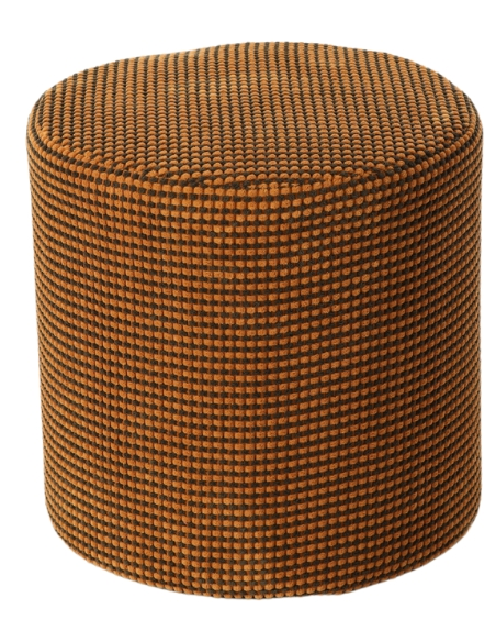Pouf rond curry marron 40 cm Livia  - 1