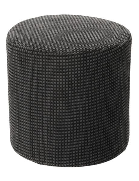 Pouf rond gris anthracite 40 cm Livia  - 1