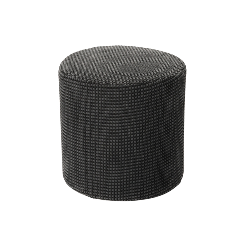 Pouf rond gris anthracite 40 cm Livia  - 1