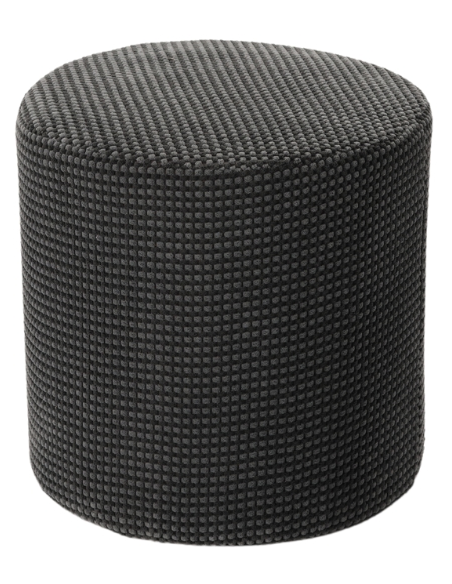 Pouf rond gris anthracite 40 cm Livia  - 1
