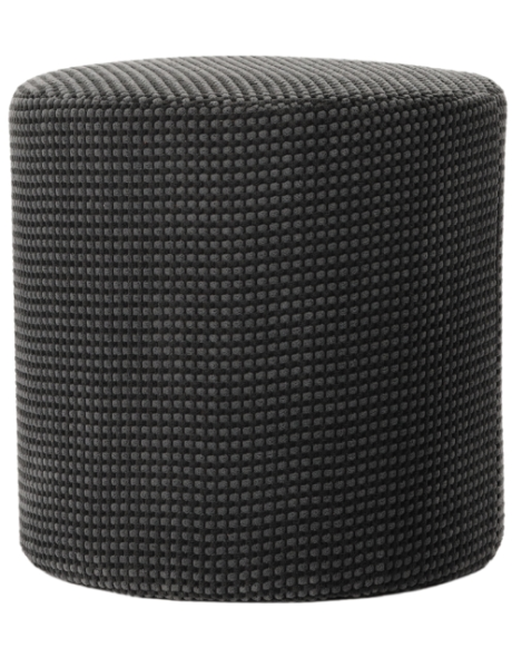 Pouf rond gris anthracite 40 cm Livia  - 2