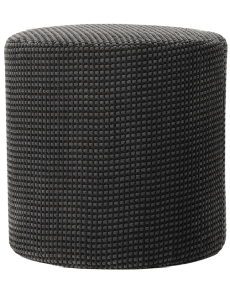 Pouf rond gris anthracite 40 cm Livia  - 2