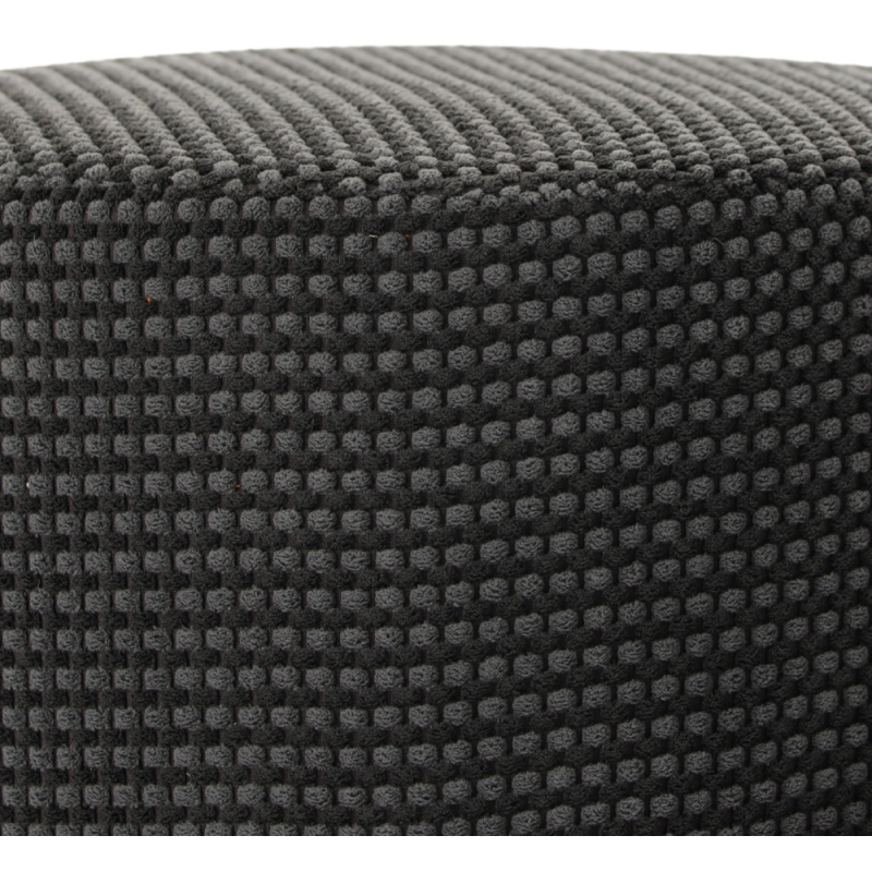 Pouf rond gris anthracite 40 cm Livia  - 3