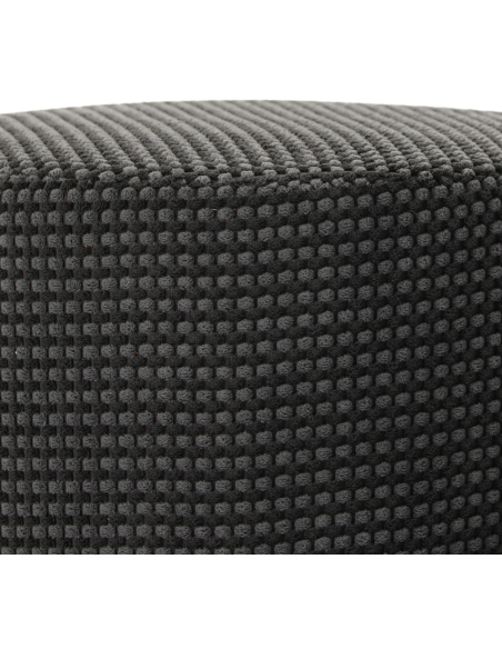 Pouf rond gris anthracite 40 cm Livia  - 3