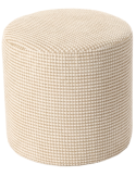 Pouf rond écru 40 cm Livia