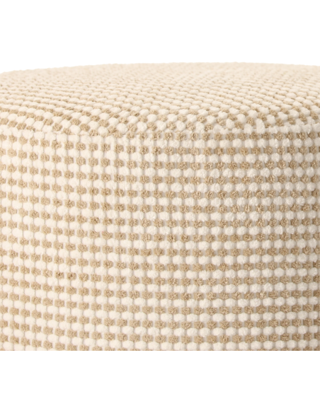 Pouf rond écru 40 cm Livia  - 3