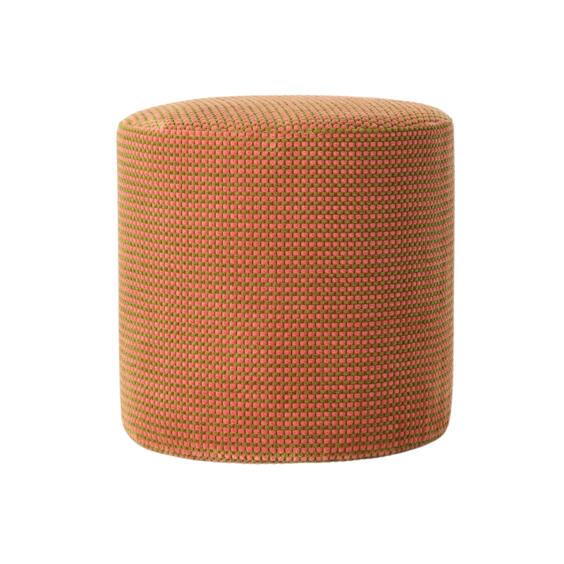 Pouf rond tissu terracotta nude 40 cm Livia  - 2