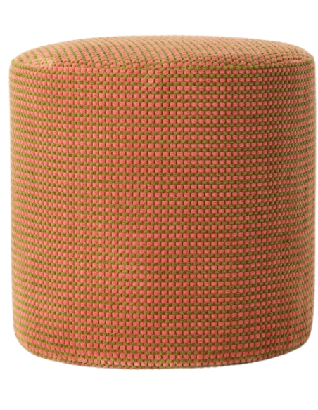 Pouf rond tissu terracotta nude 40 cm Livia  - 2