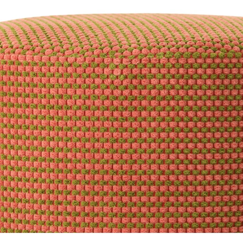 Pouf rond tissu terracotta nude 40 cm Livia  - 3