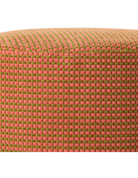 Pouf rond tissu terracotta nude 40 cm Livia  - 3