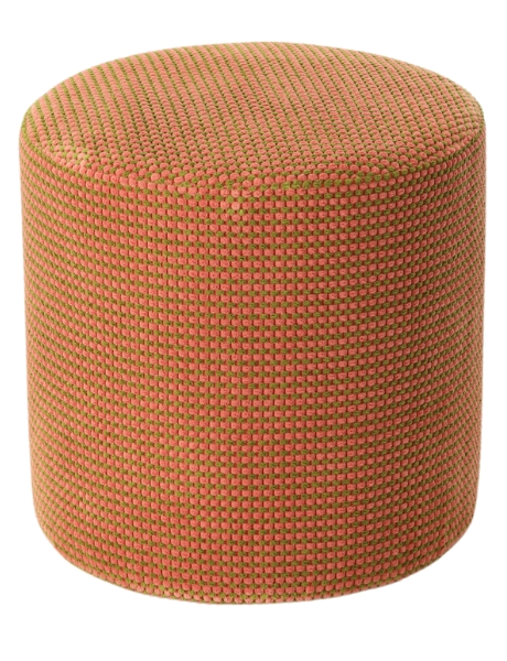 Pouf rond tissu terracotta nude 40 cm Livia  - 1