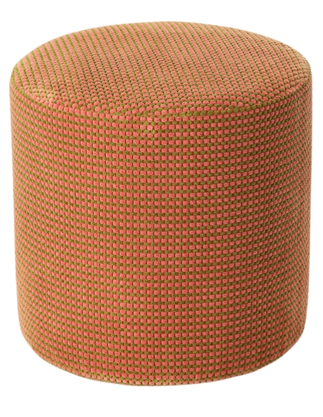 Pouf rond tissu terracotta nude 40 cm Livia  - 1