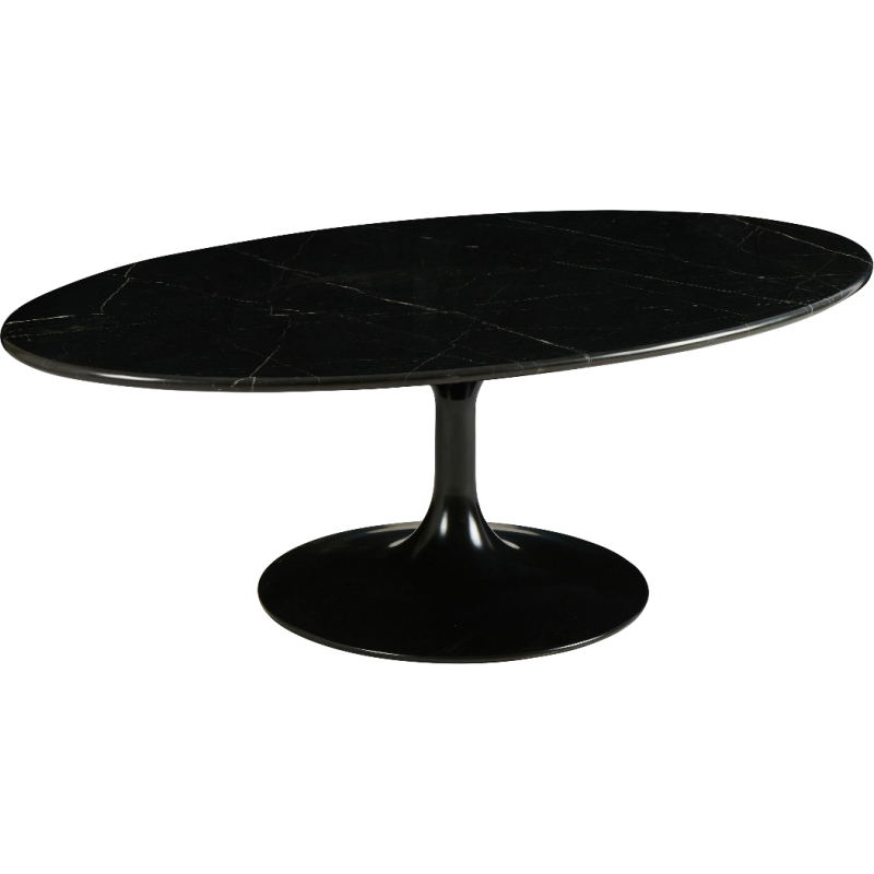 Table basse ovale marbre noir 120 cm Marbella  - 1