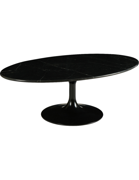 Table basse ovale marbre noir 120 cm Marbella  - 1