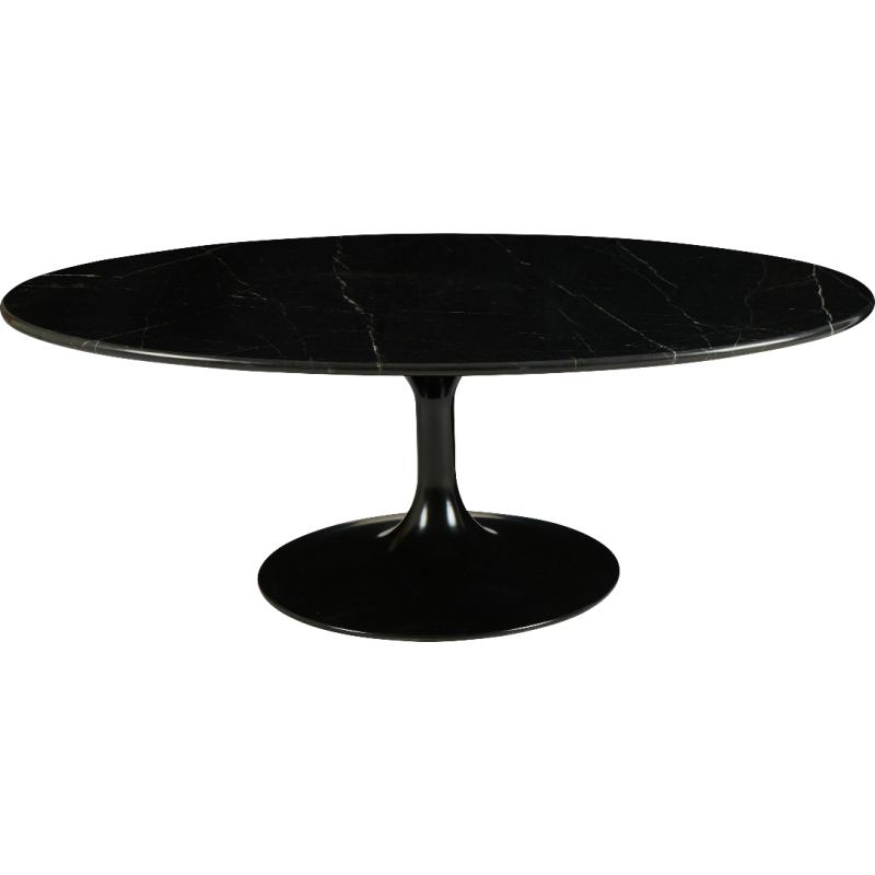 Table basse ovale marbre noir 120 cm Marbella  - 2