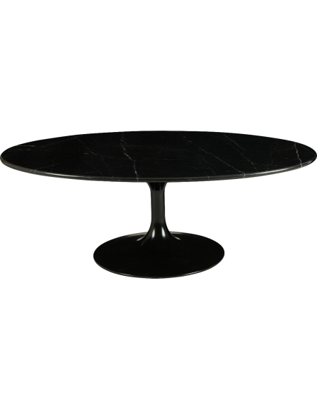 Table basse ovale marbre noir 120 cm Marbella  - 2