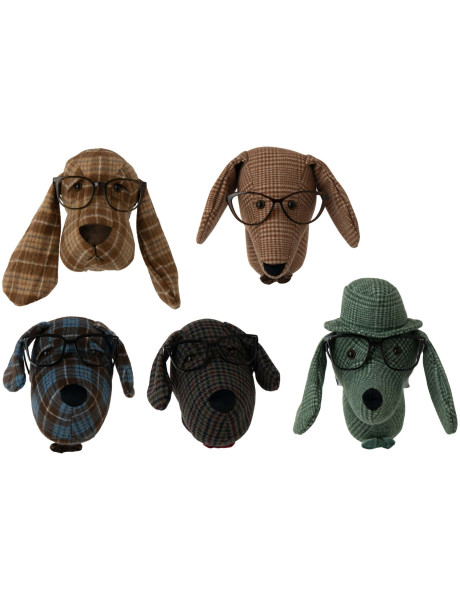 Lot de 5 décorations murales chien à lunettes Harrogate J-Line - 1