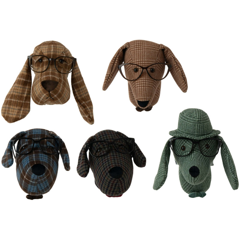Lot de 5 décorations murales chien à lunettes Harrogate J-Line - 1