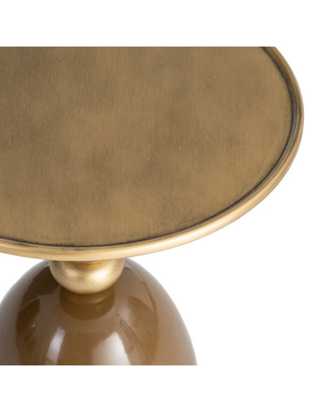 Table d’appoint ronde métal marron doré 49x49x54 cm Magallón Ixia - 3