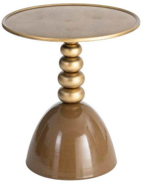 Table d’appoint ronde métal marron doré 49x49x54 cm Magallón Ixia - 1