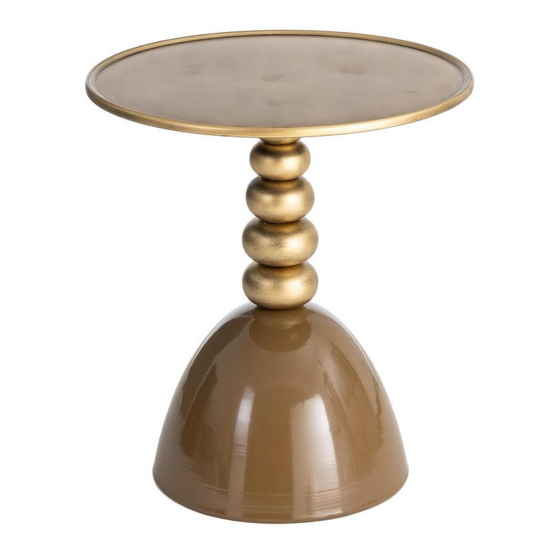 Table d’appoint ronde métal marron doré 49x49x54 cm Magallón Ixia - 1