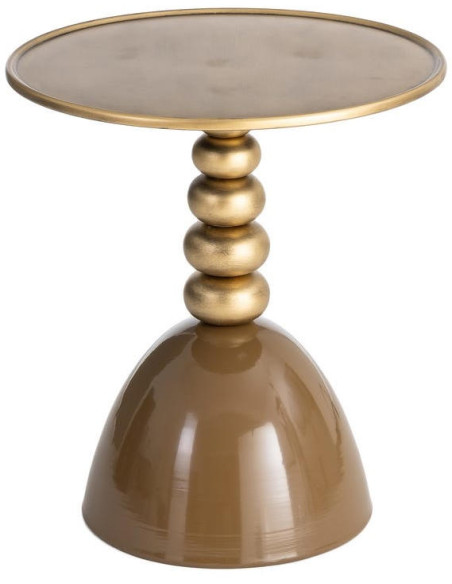 Table d’appoint ronde métal marron doré 49x49x54 cm Magallón Ixia - 1