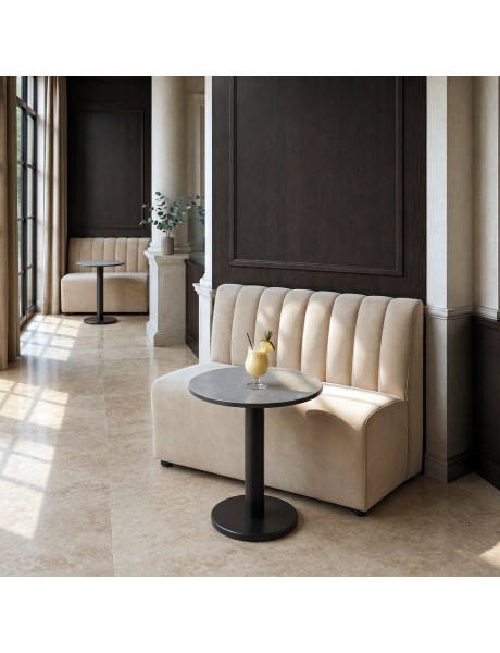 Banquette rembourrée beige 120x60x90 cm Lorea Ixia - 2