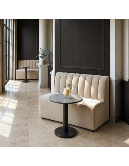 Banquette rembourrée beige 120x60x90 cm Lorea Ixia - 2