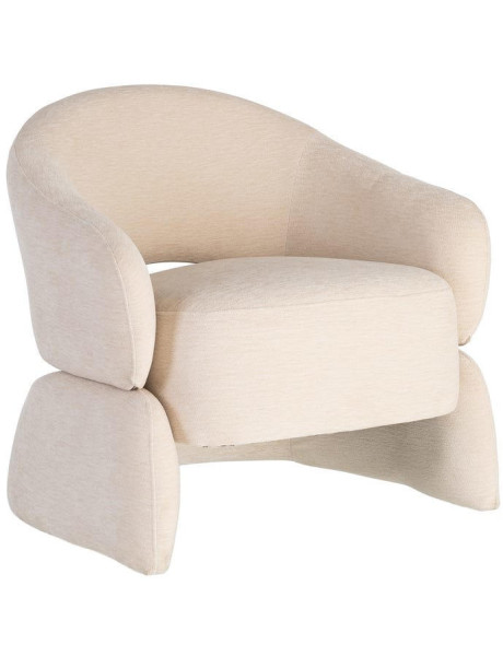 Fauteuil lounge tissu crème 77x75x73,5 cm Ombrelune Ixia - 1