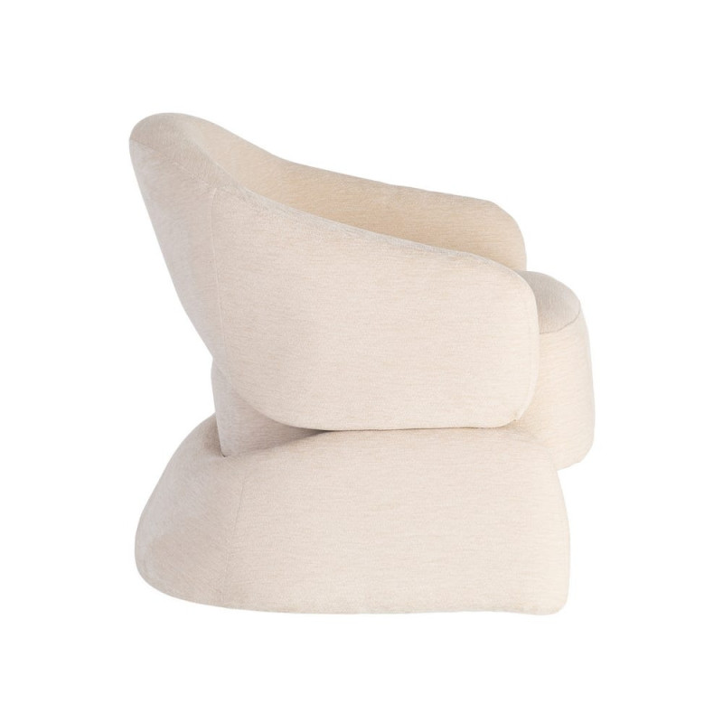 Fauteuil lounge tissu crème 77x75x73,5 cm Ombrelune Ixia - 5
