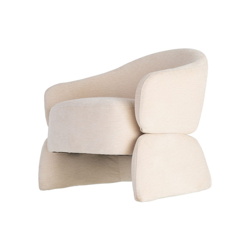 Fauteuil lounge tissu crème 77x75x73,5 cm Ombrelune Ixia - 4