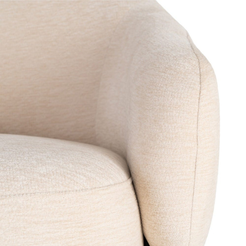 Fauteuil lounge tissu crème 77x75x73,5 cm Ombrelune Ixia - 9