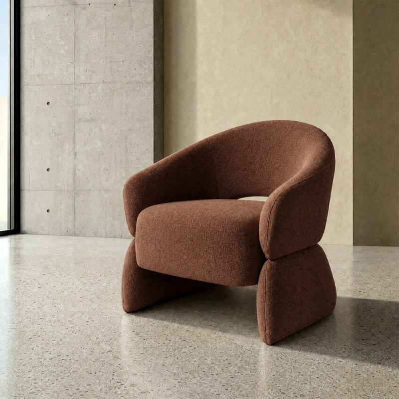 Fauteuil lounge marron chocolat 77x75x73,5 cm Ombrelune  - 2