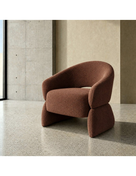 Fauteuil lounge marron chocolat 77x75x73,5 cm Ombrelune  - 2