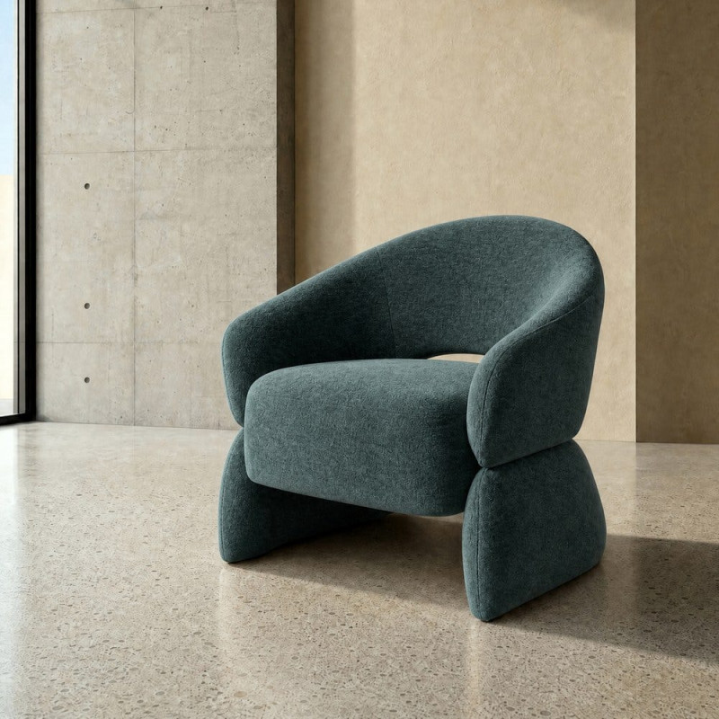 Fauteuil lounge vert pétrole 77x75x73,5 cm Ombrelune Ixia - 2