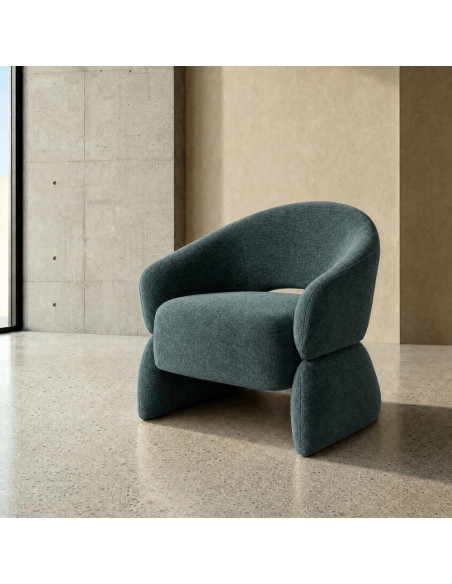 Fauteuil lounge vert pétrole 77x75x73,5 cm Ombrelune Ixia - 2