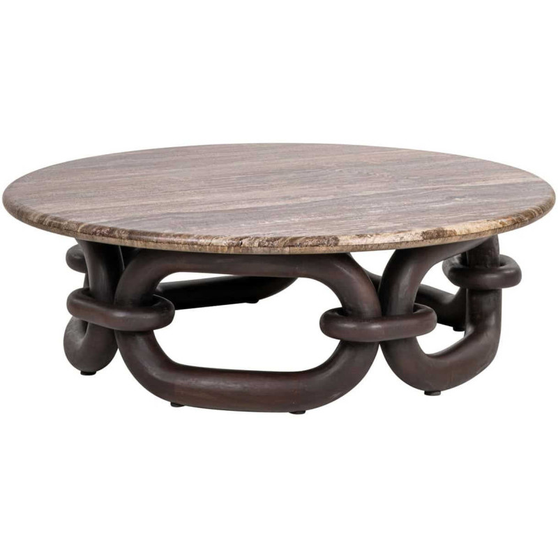 Table basse ronde travertin manguier 110 cm Chainey Richmond Interiors - 1