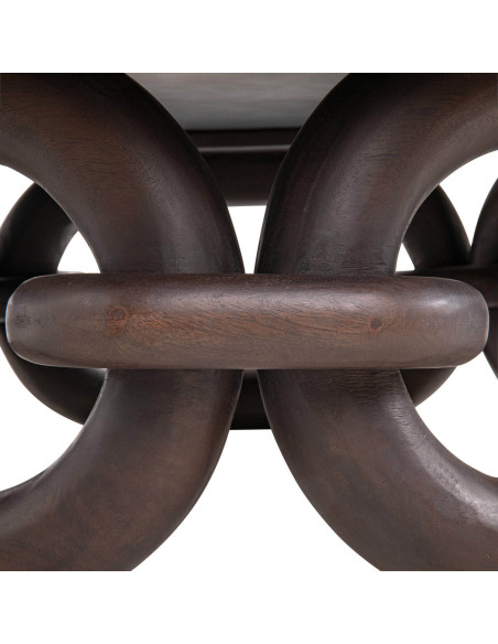 Table basse ronde travertin manguier 110 cm Chainey Richmond Interiors - 4