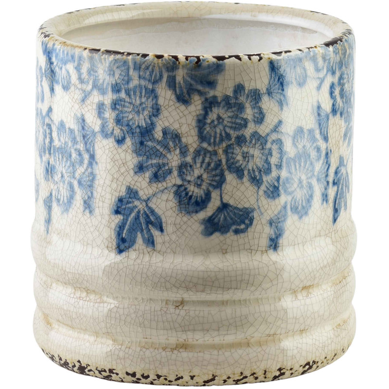 Cache-pot céramique fleurs bleues 16,5 cm Kutahya  - 1