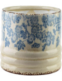 Cache-pot céramique fleurs bleues 19 cm Kutahya