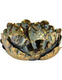 Photophore fleur métal doré 15 cm Mistra