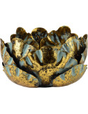 Photophore fleur métal doré 18 cm Mistra