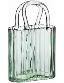Vase sac en verre vert 27,5 cm Virelya