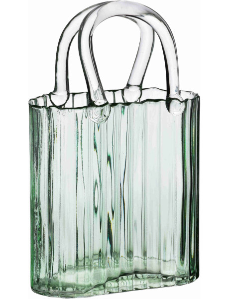 Vase sac en verre vert 27,5 cm Virelya  - 1