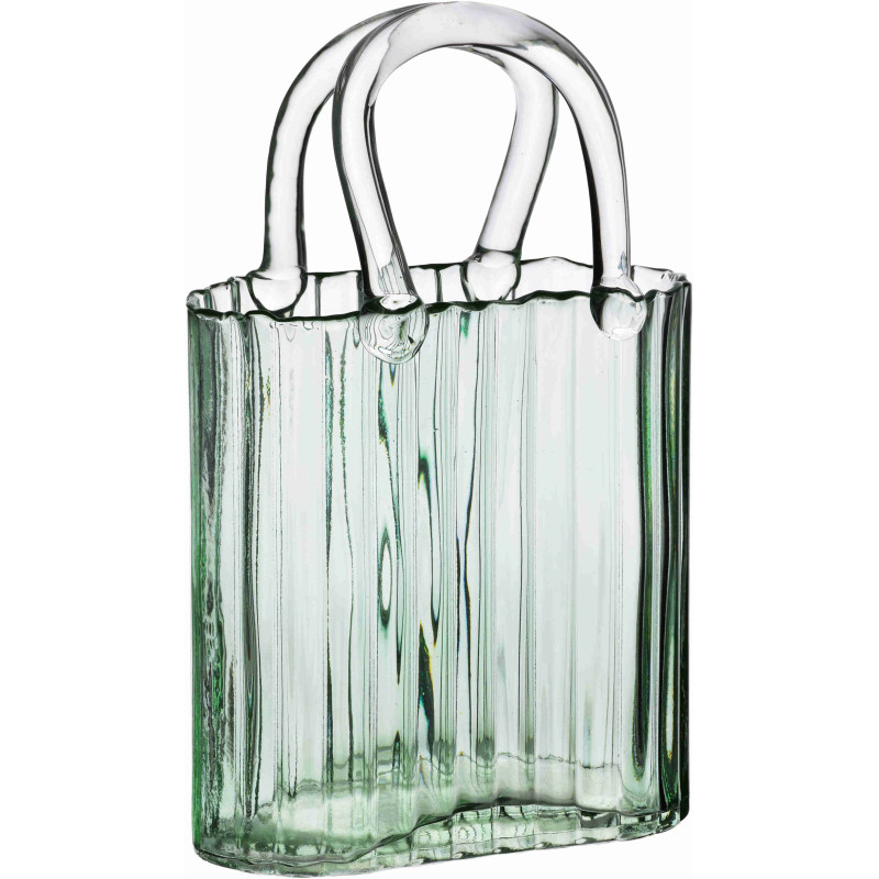 Vase sac en verre vert 27,5 cm Virelya  - 1