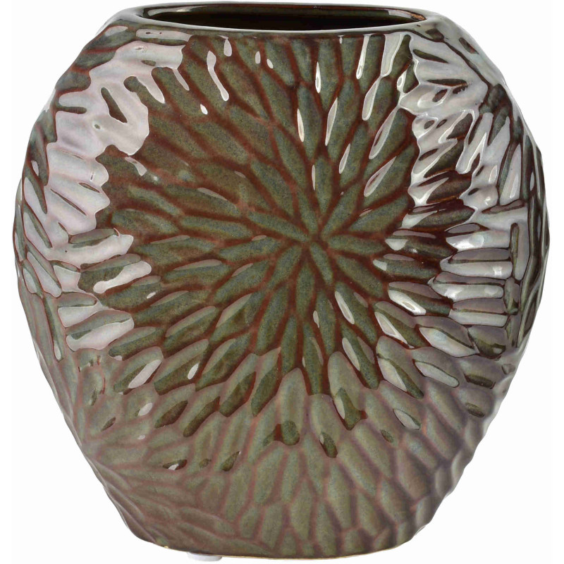 Vase céramique relief floral 20 cm Zeravelle  - 2